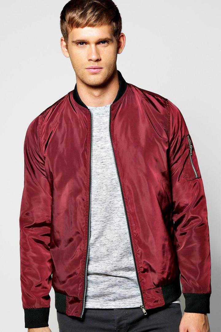 Boohoo Ma1 Lightweight Bomber Burgundy