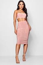 Boohoo Slinky Seam Detail Bodice Skirt Co-ord Set