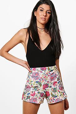 Boohoo Amelia Paisley Floral Shorts