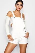 Boohoo Ashley Front Pocket Cord Dungaree Shorts