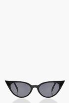 Boohoo Ava Extreme Slim Cat Eye Sunglasses