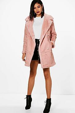 Boohoo Jenny Bonded Faux Fur Coat