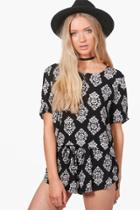 Boohoo Zaira Woven Cami Short Printed Co-ord Multi