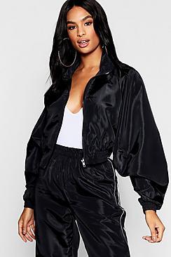 Boohoo Tall Zip Through Panel Shell Jacket