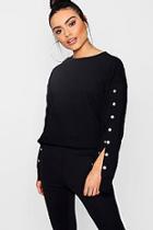 Boohoo Bryony Athleisure Popper Sleeve Top