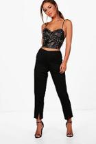 Boohoo Petite Alana High Waisted Split Front Crop
