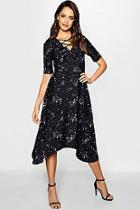 Boohoo Tall Lola Star Cross Front Asymmetric Dress