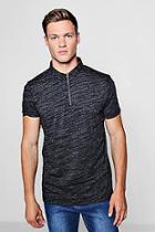 Boohoo Jersey Polo With Tech Zip Placket