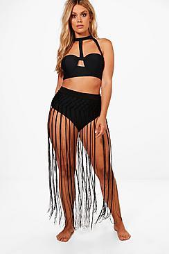 Boohoo Plus Taylor Fringe Sarong