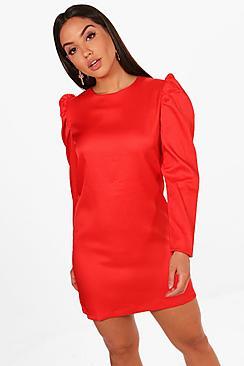 Boohoo Joanna Puff Sleeve Shift Dress