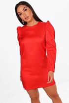 Boohoo Joanna Puff Sleeve Shift Dress