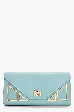 Boohoo Lily Geo Hardware Clutch