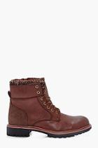 Boohoo Worker Boot With Knitted Lining