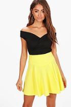 Boohoo Maisy High Waist Fit & Flare Mini Skirt