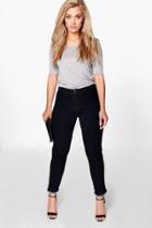 Boohoo Plus Laura High Waisted Tube Jean Black
