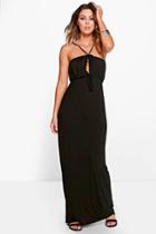 Boohoo Kellie Strappy Keyhole Maxi Dress Black