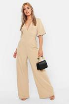 Boohoo Plus Plunge Angel Sleeve Jumpsuit