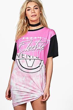 Boohoo Esme 80's Spliced T-shirt Dress