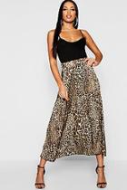 Boohoo Leopard Midi Skirt