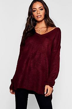 Boohoo Jumper With V Neck Detail Front And Back