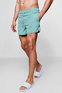 Boohoo Pale Green Runner Swim Short