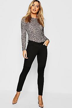 Boohoo Petite Mid Rise Biker Jean