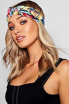 Boohoo Watercolour Floral Twist Knot Headband