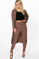 Boohoo Charlotte Skinny Crop Trouser Mocha