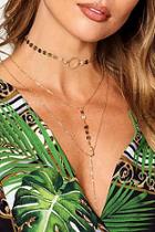 Boohoo Olivia Ring Detail Choker Plunge Necklace