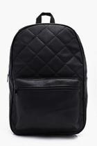 Boohoo Black Quilted Backpack