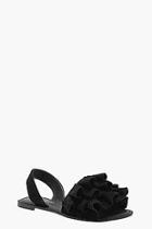 Boohoo Millie Frill Detail Suede Slingback Sandals