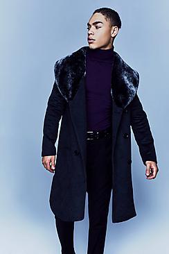 Boohoo Premium Longline Wool Mix Overcoat