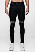 Boohoo Super Skinny Jeans With Embroidered Knee