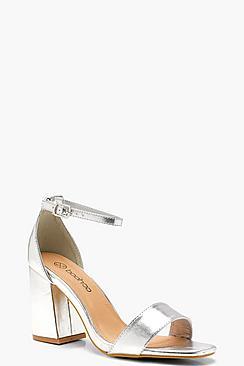 Boohoo Wide Fit Square Toe 2 Part Block Heels