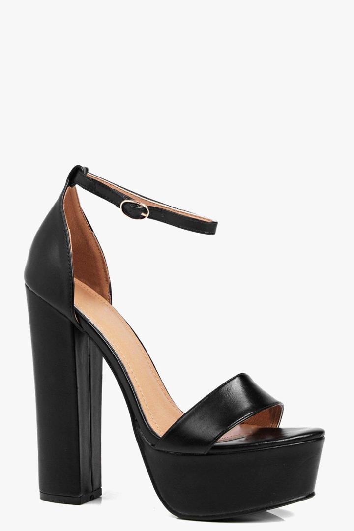 Boohoo Macy Skyscraper Platform Two Part Black