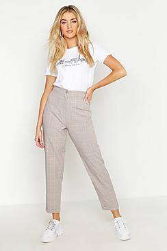 Boohoo Tonal Checked Slim Fit Trouser