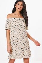 Boohoo Amelia Off The Shoulder Floral Shift Dress