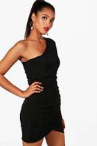 Boohoo Bec One Shoulder Ruched Detail Bodycon Dress
