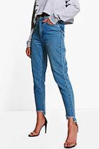 Boohoo Displaced Pocket Step Hem Mom Jeans