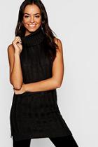 Boohoo Knitted Sleeveless Roll Neck Jumper