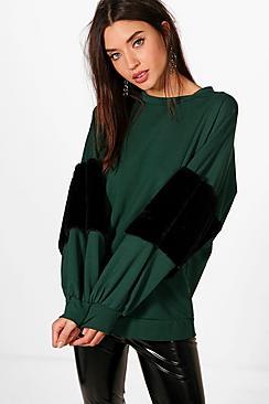 Boohoo Oversized Faux Fur Sweat
