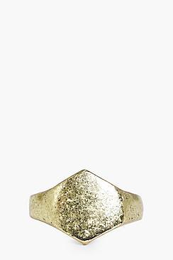 Boohoo Distressed Hexagon Ring