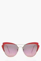 Boohoo Millie Exaggerated Cat Eye Sunglasses Pink