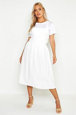 Boohoo Plus Midi Pinafore Dress
