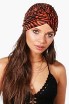 Boohoo Penny Printed Jersey Turban Red