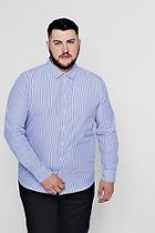 Boohoo Big And Tall Long Sleeve Stripe Shirt