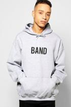 Boohoo Oversized Band Hoodie Grey