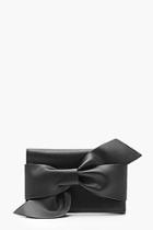 Boohoo Louise Oversized Bow Clutch With Chain
