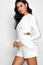 Boohoo Boutique Cut Side Flare Sleeve Playsuit