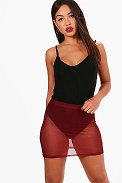 Boohoo Polly Basic Sheer Mesh Mini Skirt